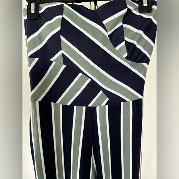 Planet Gold Strapless Striped Jumpsuit Size Medium - Picture 8 of 9